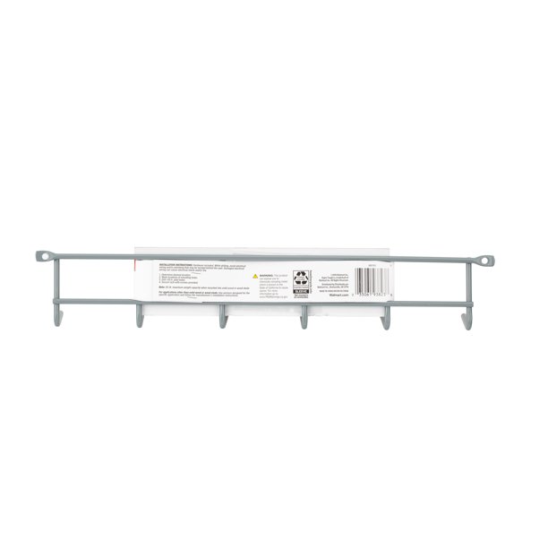 Hyper Tough 16 in. Wall Mounted Multi Hook Rack, Gray