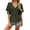 Army Green, variant on Women's Solid Color Deep V Neck Short Sleeve Button Down Top, Natural Waist Cinching Slimming Cut, Flattering Blouse for Summer Daily Outfits, Soft and Breathable Black L