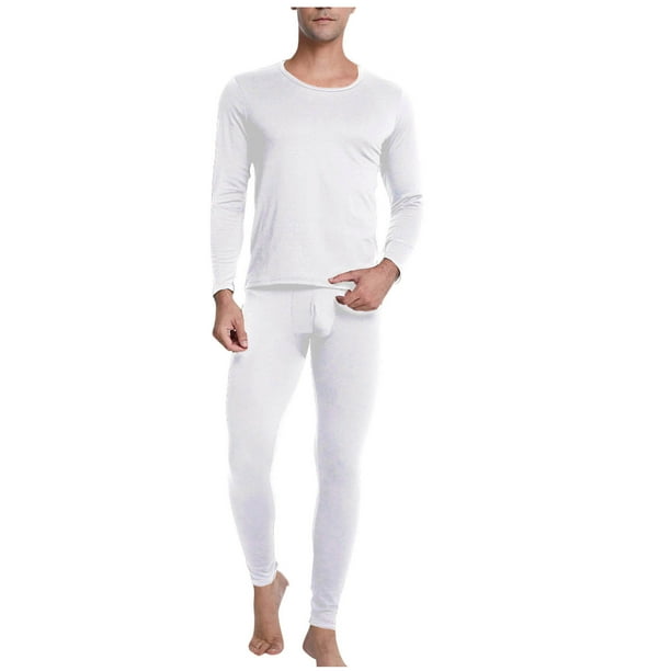 Conjuntos de ropa interior térmica para hombre, jersey informal liso y fino de manga larga, ropa interior y pantalones abrigados, trajes de poliéster para hombre, camisetas y pantalones.