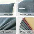 thumbnail image 4 of Pack of 2 Decorative Linen Burlap Coastal Pillow Covers Farmhouse Accent Pillowcases for Sofa Car Couch Bedroom Living Room Decor 16x16 Inch Dusty Blue, 4 of 6