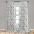 thumbnail image 5 of Ambesonne Hipster Curtains, Teenager Fun Pattern, Pair of 28"x95", Multicolor, 5 of 5