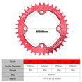 thumbnail image 2 of Plateau de Chaîne Simple en Alliage d'Aluminium 104BCD pour Vélo de Montagne - Forme Ronde 38T, Couleur Rouge - Compatible avec Transmissions 7/8/9/10/11 Vitesses, Diamètre Extérieur 155mm, Pièce de Rechange Légère 65g, 2 of 7