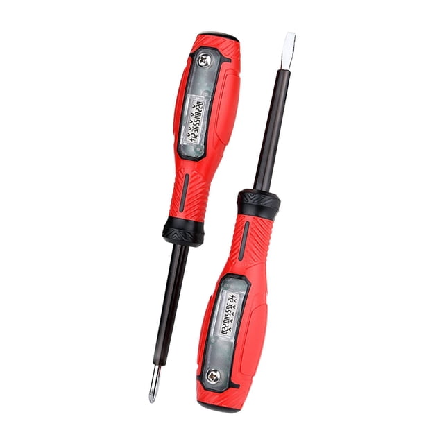 2-In-1 Digital Voltage Tester Screwdriver Lcd Display Ac Dc 12V-240V Circuit Detector Pen Electrical Test Tool Non Contact Live Wire Tester Home Repair Maintenance Tool, Two Test Pens
