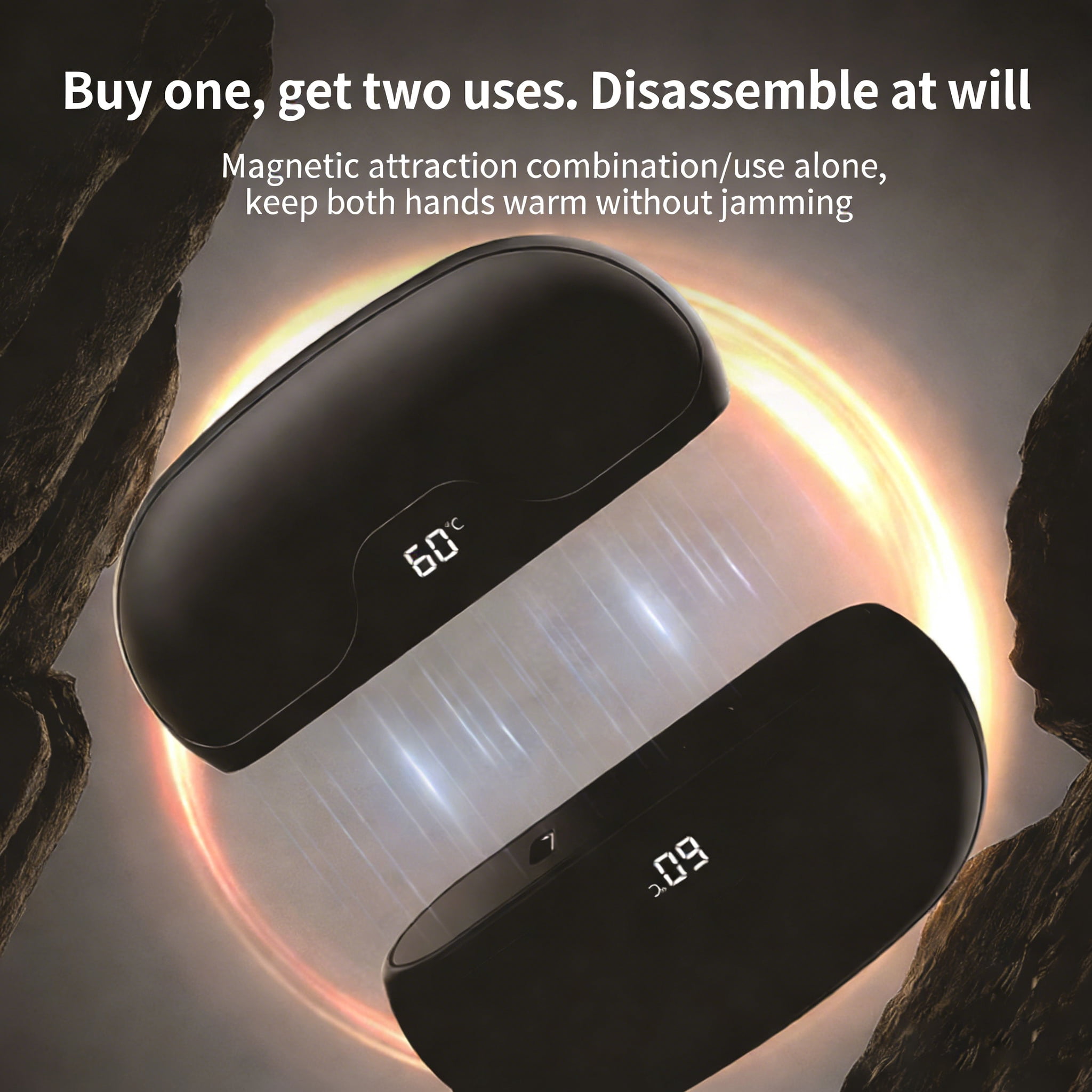 Hand Warmers Rechargeable 1 Pack,Smart Chips Electric Hand Warmers, Portable Pocket Heater, Gifts for Christmas, Outdoor, Hunting, Golf, Camping Accessories,Style 8