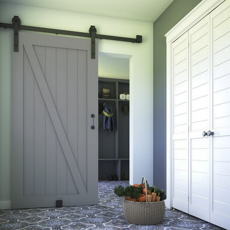 36 in. x 84 in. Z-Shape Solid Core Grey Finished Interior Barn Door Slab 36 in. x 84 in. Z-Shape Solid Core Grey Finished Interior Barn Door Slab
