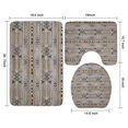 thumbnail image 3 of Brown Geometric Pattern with Arrows and Bulls Bathroom Rugs Sets 3 Piece,Toilet Cover Set,Absorbent Non Slip Bathroom Mats Sets with U-Shaped Contour Rug Toilet Rug Set, 3 of 5