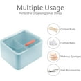 HomEquip bathroom Organizer Cotton Pad & Q Tip Storage with Lid Aqua