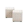 thumbnail image 1 of Baxton Studio Elladio Modern And Contemporary Beige Fabric Upholstered Tufted Cube Ottoman (Set Of 2), 1 of 4