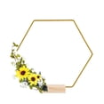 thumbnail image 5 of Metal Floral Hoop Circle Ring Frame DIY Wreath Flower Garland Hanging Ornament Wood Card Holder Wedding Party Table Centerpiece, 5 of 5