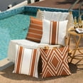thumbnail image 4 of Outdoor Pillow Covers 20x20 Inch Set of 4 Rust Waterproof Modern Geometry Throw Pillows Outdoor Summer Waterproof Decor for Patio Funiture Garden Polyester Cushion Covers 013M20, 4 of 6
