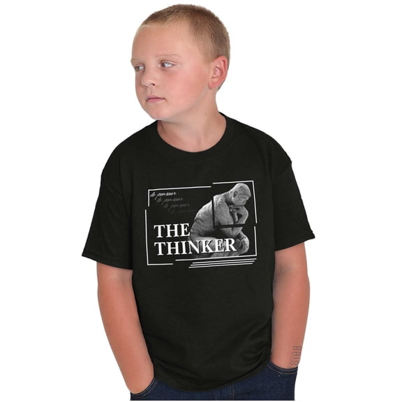 The Thinker Le Penseur Sculpture Crewneck T Shirts Boy Girl Teen Brisco Brands S