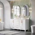 thumbnail image 6 of ANGELES HOME Bathroom Vanity with Double Sink, 60-Inch Freestanding Vanity Cabinet with Cultured Marble Top, 4 Soft-Close Doors and 6 Soft-Close Drawers, White, 6 of 6