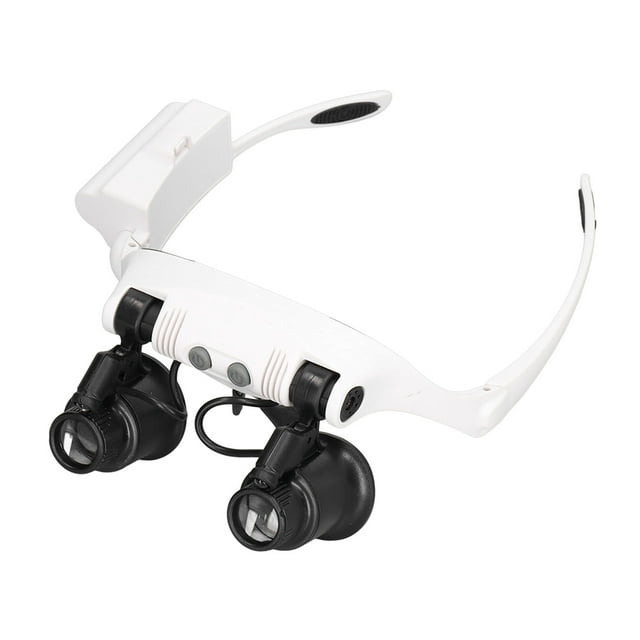 Head Magnifying Glass Multi Purpose Hands Free Magnifier Watch Repair Tool With 2 LED Lights For Industry Electronics