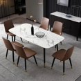 thumbnail image 2 of Modern Rock Plate Dining Table French Simple White Vintage Rectangular Office Table Apartment Mesas De Cocina Home Furniture My Lux Decor Round, 2 of 13