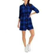 MSRP $60 Style & Co Cotton Plaid Shirtdress Size XS