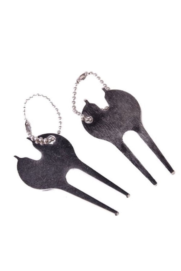 2Pcs Golf Divot Tool Set Alloy Trim Grass Remove Shoe Tack for Golf Course Outdoor Activities