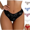thumbnail image 1 of Oksale Strings pour Femmes Dentelle sous-Vêtements en Coton Respirants Doux Confortables Culotte Culottes Aguichant Taille Basse Rouges TTG, 1 of 4