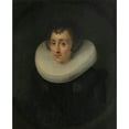 thumbnail image 2 of Salomon Mesdach 15x18 Black Ornate Wood Framed Double Matted Museum Art Print Titled - Portrait of Hortensia Del Prado (C. 1625), 2 of 5