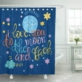 thumbnail image 1 of SUTTOM I Love You to The Moon and Back Cute Lettering Shower Curtain 66x72 inch, 1 of 1