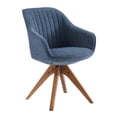thumbnail image 2 of Art Leon Mid Century Accent Chair Fabric Swivel Beech Wood Legs, Blue, 2 of 4