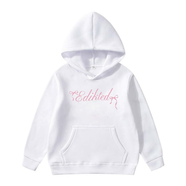 Chandail à Capuchon à Manches Longues pour Filles avec Nœud Papillon Imprimé