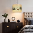 thumbnail image 5 of Snow Linen Drum Lampshades Winter Snowy Woodland Reindeer Snowy Forest Mountain White 13"x13"x10" Light Shade for Table Lamps Floor Lamps Drum Lamp Shades Lampshade Replacement Assembly Required, 5 of 8