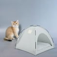 thumbnail image 6 of Winter Pet Tent Waterproof Cat House Weatherproof Warm Stray Cats Shelter Semi Enclosed Windproof with Sponge Lining Foldable Comfortable 35 x 35cm Gray, 6 of 9