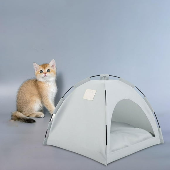 Tienda de conejillo de , tienda de campaña para gatos a prueba de lluvia al aire libre, Material de tela Oxford duradero para mascotas en, porch 50x50cm Gris