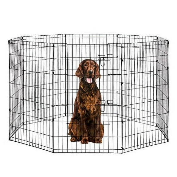 Bestpet 42"H Dog Playpen, Black, 8 Panel