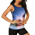 thumbnail image 2 of Bixox Women's Lantern On Snow With Christmas Printed Sleeveless Fitness Workout Running Quick-Dry Tank Top, 2 of 7