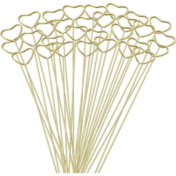 Soportes Metálicos Para Tarjetas - 20 Unidades Doradas De 30cm - Ideales Para Bodas, Eventos Y Decoración Floral