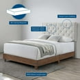 thumbnail image 4 of Modway Rhiannon Diamond Tufted Upholstered Fabric Wood Queen Bed in Walnut/Beige, 4 of 5