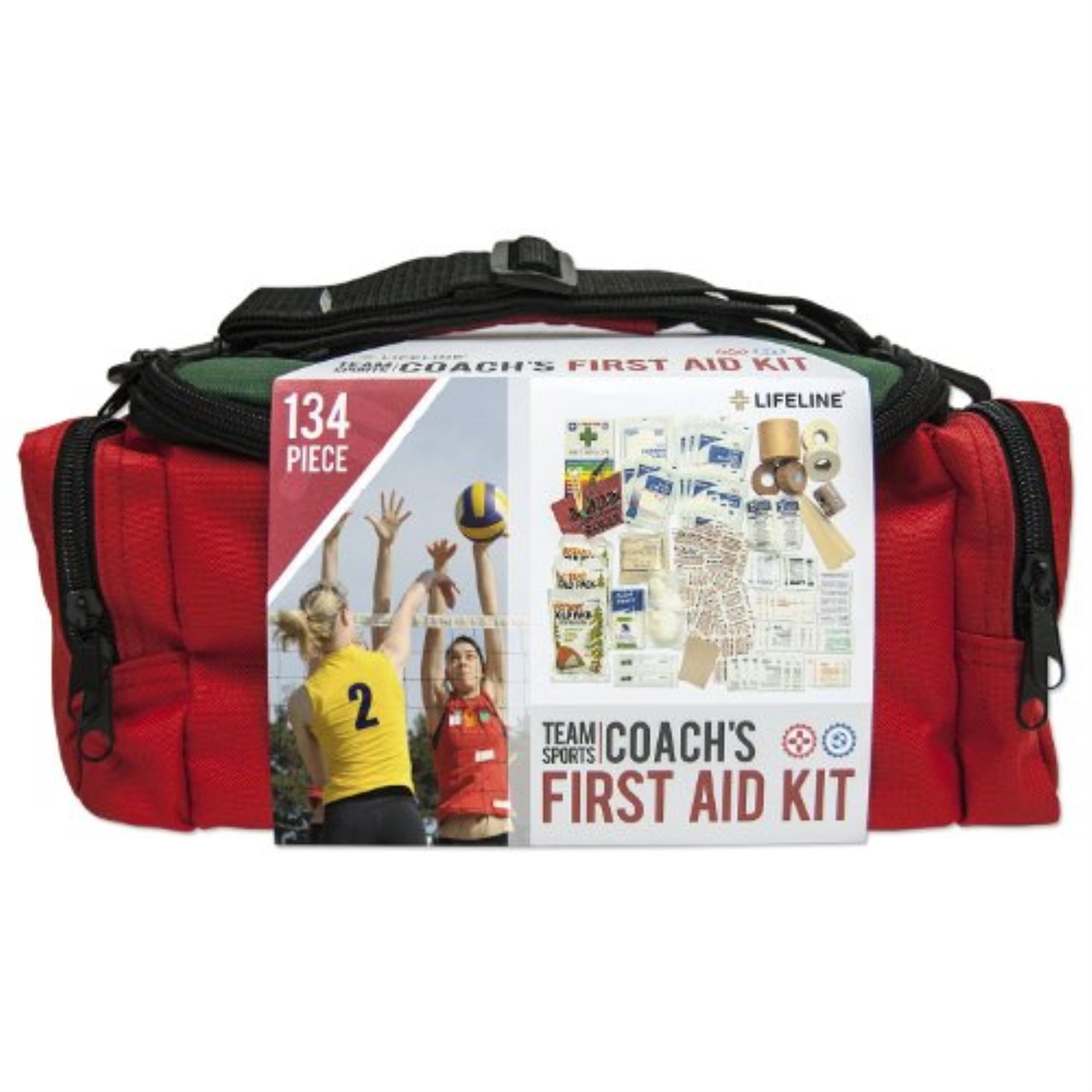 lifeline team sport coach first aid and safety kit, stocked with essential first aid components for emergencies resulting from outdoor and team sports activities