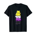 thumbnail image 1 of T-Shirt Chat Non Binaire : Design de Chats Mignons avec Drapeau Non Binaire, 1 of 1