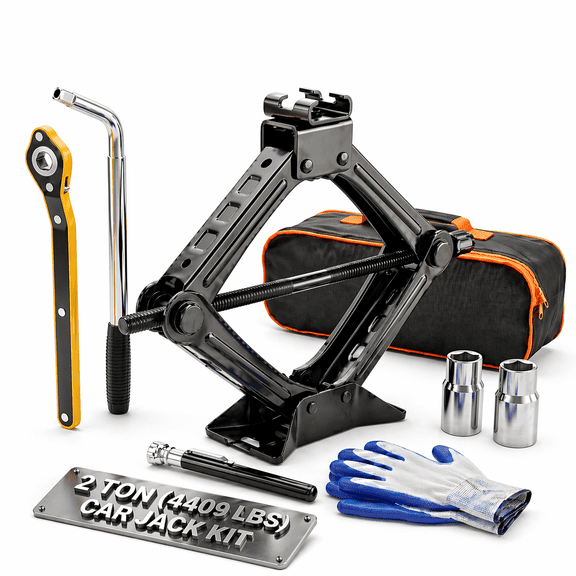 Scissor Jack for Car 1.5 Ton (3306 lbs) Heavy-Duty Car Jack Kit, Universal Tire Jack Tool Kit - Portable Car Lift Jack with Ratcheting Handle and L-Wrench for Auto SUV MPV