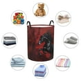 thumbnail image 6 of Laundry Basket, Black Stallion On Red Canvas Laundry Hamper Waterproof Laundry Bag Clothes Hamper Laundry Bin with Handles for Bedroom, Living Room, Kids Room, 6 of 6