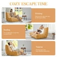 thumbnail image 3 of Large Comfy Bean Bag Chairs for Adults, Memory Foam Bean Bag Sofa, Ergonomic Fireside Beanbags Lazy Sofa with High-Resilience Foam, Non-Slip Base for Living Room, Bedroom, Dorm, Office, 3 of 7