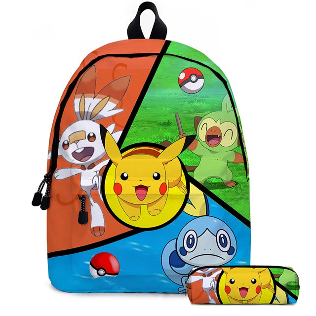 Mochila escolar de Pokémon para niños, suministros de papelería de estudio, fiambrera, bolsa de Pikachu para estudiantes, estuche para lápices, juego de regalo para el Día de los niños