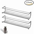 thumbnail image 2 of Metal Spice Rack, 2 Pieces Metal Spice Rack, Wall Spice Racks, Adhesive Stainless Steel Spice Rack(Silver), 2 of 5