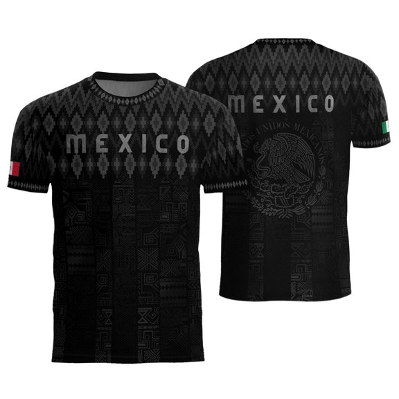 Men Mexico Soccer Jersey, Crew Neck Breathable Short Sleeve Football Fan T-Shirt for Game Day, Training, Travel, and Casual Wear L