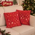 thumbnail image 4 of Christmas Pillow Covers, Yamaziot 18x18 in Pillow Cases Set of 2, Christmas Tree Plush Decorative Throw Pillow Covers Red Xmas Home Decor Pillowcases, 4 of 7