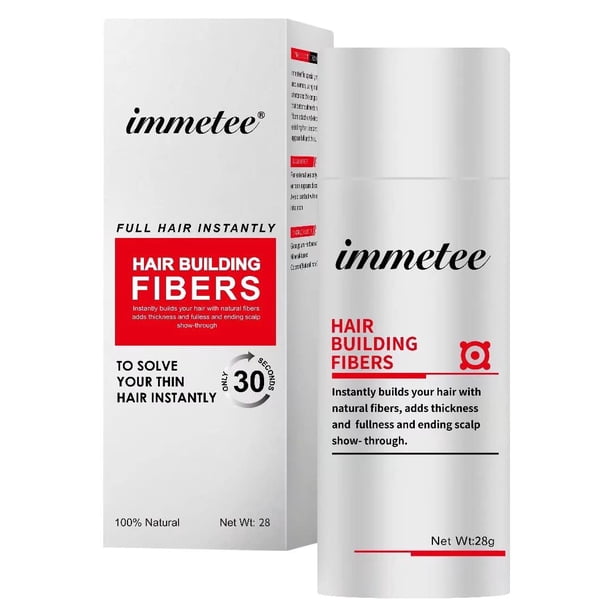 immetee Hair Building Fibers Fibras capilares en polvo para mujeres y hombres 28 g (MARRÓN CLARO)