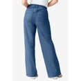 thumbnail image 2 of Roaman's Women's Plus Size Petite Plus Size 24/7 Stretch Wide Leg Jean, 2 of 4