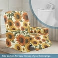 thumbnail image 3 of Xoenoiee Sunflower Print Recliner Cover 4 Pieces Lazy Boy Chair Covers Breathable Recliner Sofa Slipcover Anti-Slip Fitted Furniture Protector with Elastic Bottom, 3 of 7
