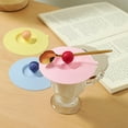 thumbnail image 4 of Silicone Cup Covers for Drinks, Silicone Lids for Cups, Anti-Dust Silicone Cup Lids with Spoon Holder for Coffee Tea Mug Glass Airtight Seal Lids, 1 Pcs, 5.51 Inches, 4 of 9