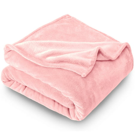 Bare Home Ultra Soft Microplush Velvet Blanket - Luxurious Fuzzy Fleece Fur - All Season Premium Bed Blanket, Twin Extra Long (Twin/Twin XL, Light Pink)