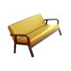 thumbnail image 2 of Sofá De Cuero Sofá De Ocio Con Reposabrazos Para Habitación De Invitados, Recepción, Hogar, Marco Marrón Amarillo, 2 of 8