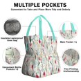 thumbnail image 3 of Pioneer Flower Floral Print Pattern Drawstring Lunch Bag Women - Drawstring Lunch Bag Insulated for Work Office - Stain-Resistant Large Lunchbags for Women with Multi-Pockets, 3 of 6