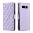 thumbnail image 4 of Crossbody Strap Case for Samsung Galaxy Note 8 Wallet PU Leather Elegant Diamond Patterned Credit Card Holder Full Body with Wrist Lanyard Strap Soft TPU Bumper Magnetic Closure Phone Cover,Purple, 4 of 10