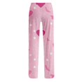 thumbnail image 5 of Domzest Halloween Pajama Pants Women Halloween Graphic Wide Leg Pj Bottoms Drawstring Elastic Waisted Funny Sleepwear Pink XXL, 5 of 6